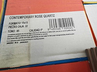 Carmen contemporary rose quartz mat wandtegel 15x15 cm 25,74 m² - afbeelding 6 van  6