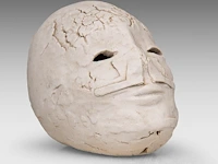 Carmen dionyse (1921-2013), ceramic head 9 cm. (3.54 in.) - afbeelding 6 van  7