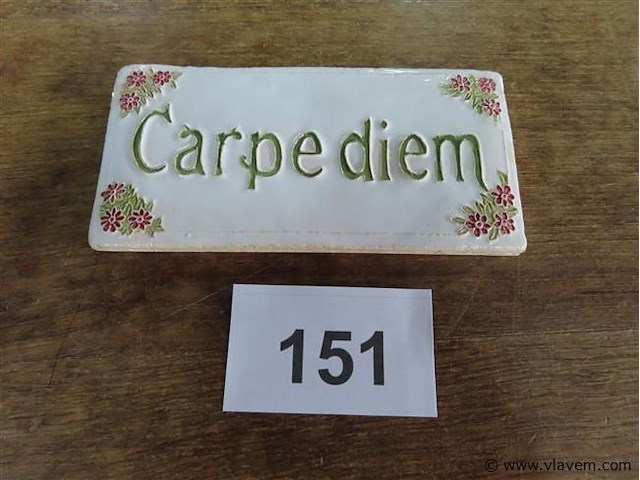 Carpe diem 15,5x7,5cm - afbeelding 1 van  2