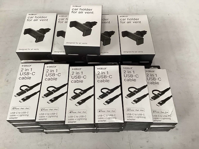 Carpoint mix kavel telefoonhouders en laadkabels (36x) - afbeelding 1 van  4