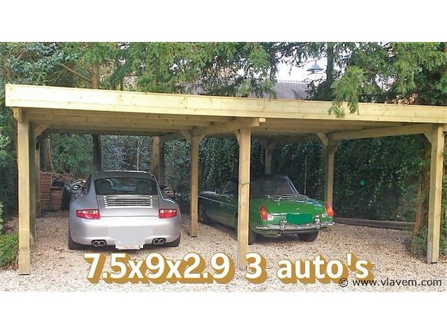 Carport 3 autos 7,5x9x2,9 - afbeelding 1 van  1