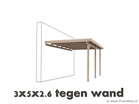Carport tegen muur - 500x300x260cm