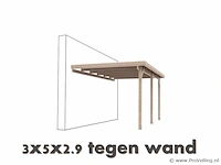 Carport tegen muur - 500x300x290cm