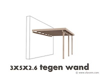Carport tegen muur 3x5x2,6