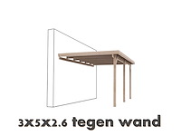 Carport tegen muur 3x5x2,6 - afbeelding 1 van  1
