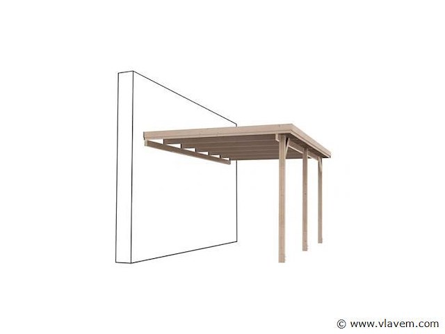 Carport tegen muur 3x5x2,9 - afbeelding 1 van  1