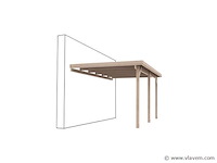 Carport tegen muur 3x7,5x2,9