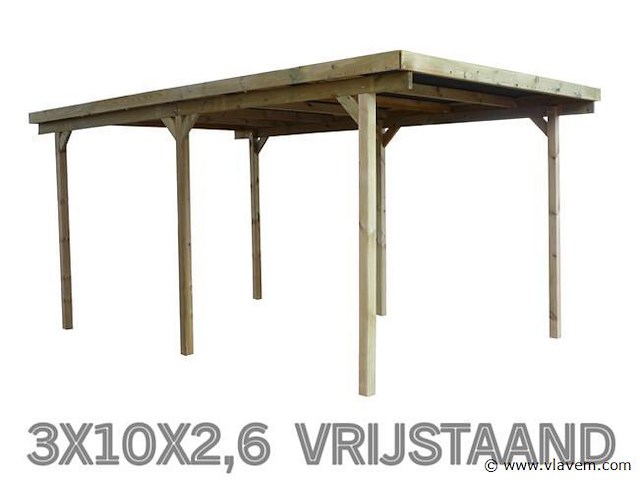 Carport vrijstaand 3x10x2,6 - afbeelding 1 van  1