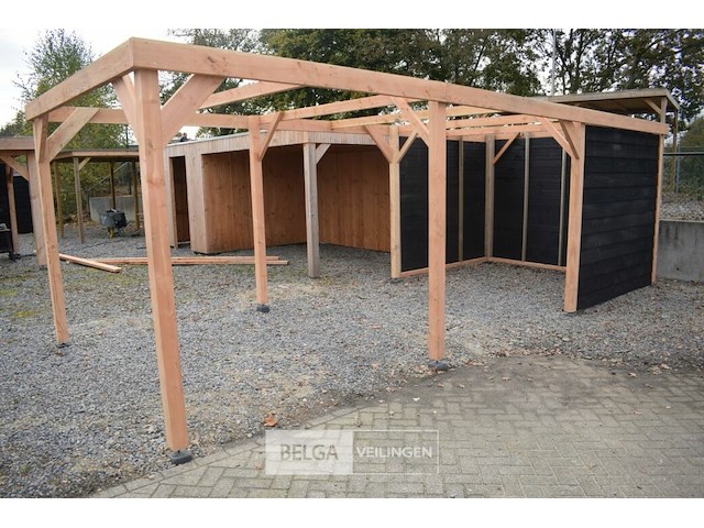 Carport/overkapping met berging, afm b310xd720xh235/225 cm - afbeelding 1 van  13