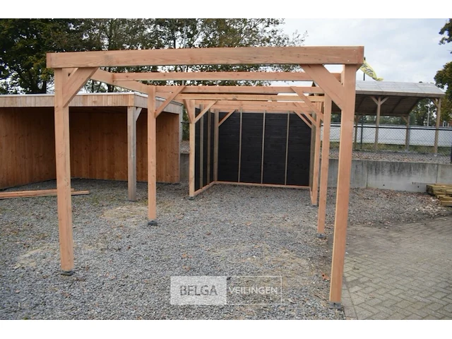 Carport/overkapping met berging, afm b310xd720xh235/225 cm - afbeelding 6 van  13