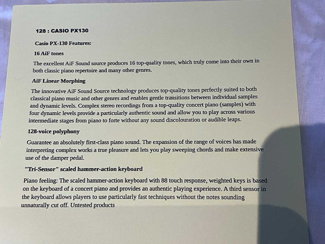 Casio px-130 piano - afbeelding 4 van  4