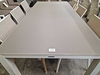 Castle-line - alu tuintafel carlo wit mat 220 x 100cm + taupe gehard glas - afbeelding 4 van  4