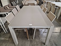 Castle-line - alu tuintafel carlo wit mat 220 x 100cm + taupe gehard glas - afbeelding 2 van  4