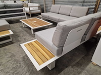 Castle-line - hoeklounge set donya xl wit met kussens olefin lichttgrijs - afbeelding 2 van  10