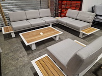 Castle-line - hoeklounge set donya xl wit met kussens olefin lichttgrijs