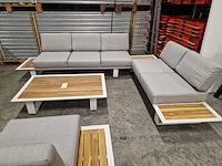 Castle-line - hoeklounge set donya xl wit met kussens olefin lichttgrijs - afbeelding 3 van  10