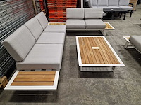 Castle-line - hoeklounge set donya xl wit met kussens olefin lichttgrijs - afbeelding 4 van  10