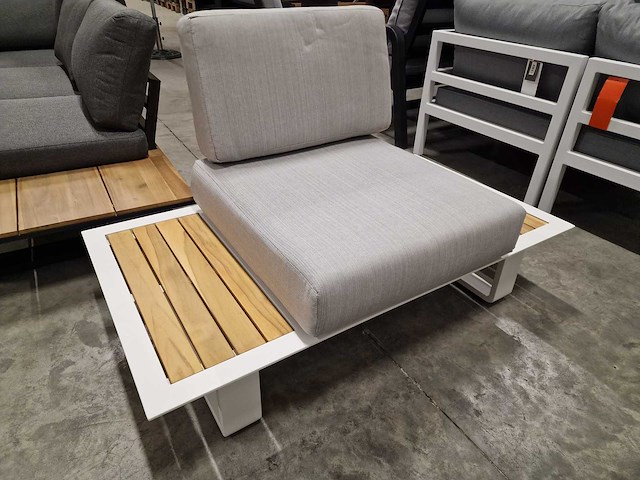 Castle-line - hoeklounge set donya xl wit met kussens olefin lichttgrijs - afbeelding 7 van  10