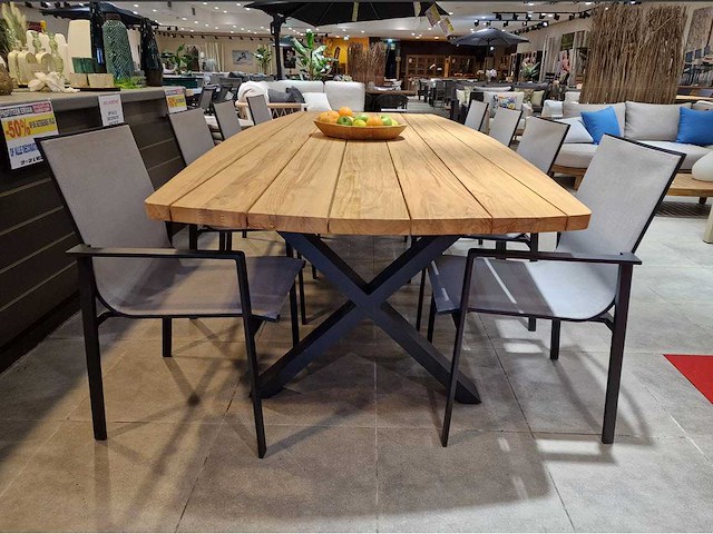 Castle-line - teak tuintafel bologna 300 x 128cm - 4cm dik met brede planken - afbeelding 2 van  5
