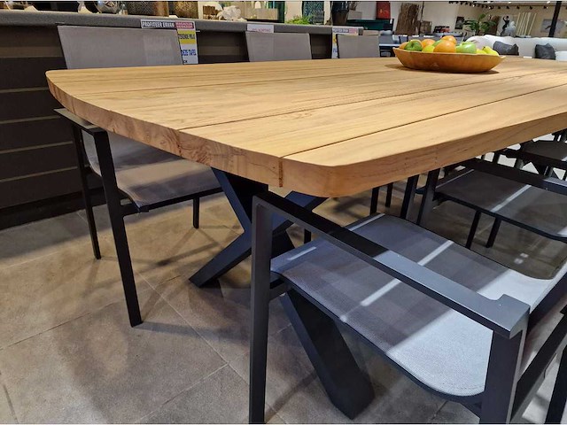 Castle-line - teak tuintafel bologna 300 x 128cm - 4cm dik met brede planken - afbeelding 4 van  5