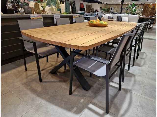 Castle-line - teak tuintafel bologna 300 x 128cm - 4cm dik met brede planken - afbeelding 1 van  5
