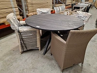 Castle-line - teak tuintafel brooklyn dia 135cm + teak top brede latten - afbeelding 1 van  4
