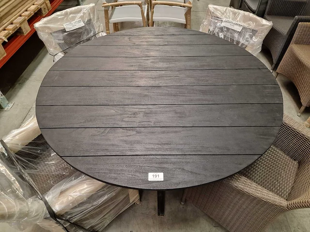 Castle-line - teak tuintafel brooklyn dia 135cm + teak top brede latten - afbeelding 3 van  4