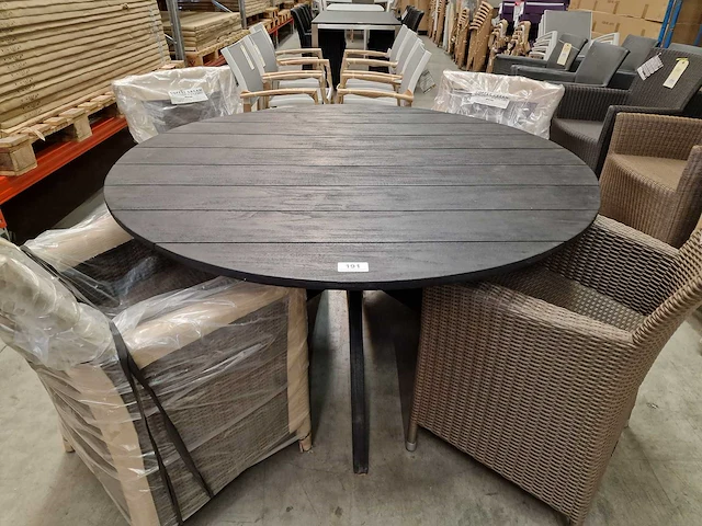 Castle-line - teak tuintafel brooklyn dia 135cm + teak top brede latten - afbeelding 2 van  4