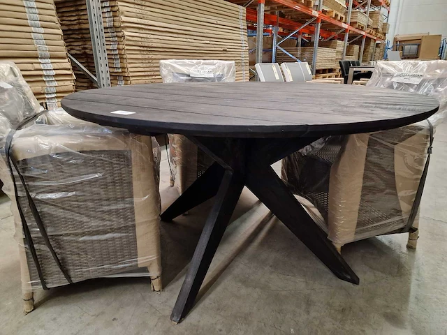 Castle-line - teak tuintafel brooklyn dia 135cm + teak top brede latten - afbeelding 4 van  4