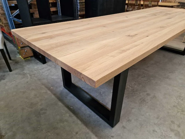Castle-line eik interieurtafel straight 300 x 100cm blad dikte 4cm - massief - afbeelding 4 van  4