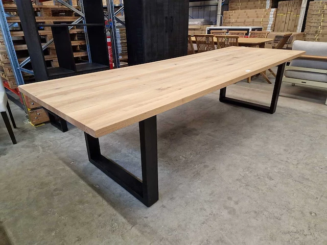Castle-line eik interieurtafel straight 300 x 100cm blad dikte 4cm - massief - afbeelding 1 van  4