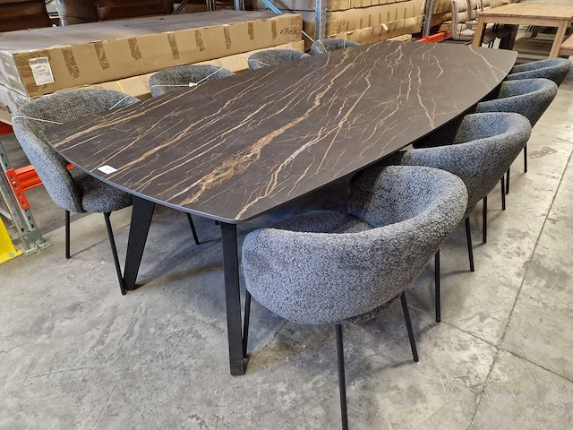 Castle-line keramiek interieurtafel 300 x 130cm dikte 12mm marble black - afbeelding 1 van  4