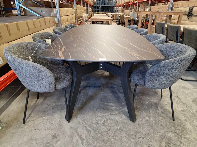 Castle-line keramiek interieurtafel 300 x 130cm dikte 12mm marble black - afbeelding 2 van  4