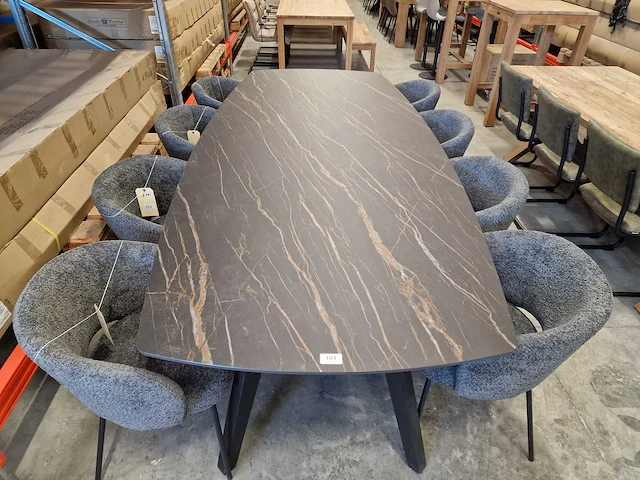 Castle-line keramiek interieurtafel 300 x 130cm dikte 12mm marble black - afbeelding 3 van  4