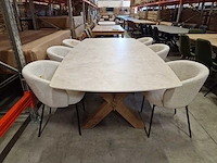 Castle-line keramiek interieurtafel griffin sand 260 x 130cm - teak poot - afbeelding 2 van  4