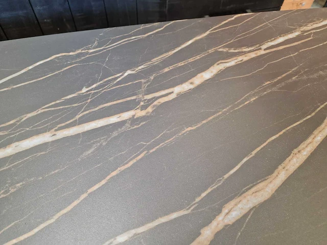 Castle-line keramiek interieurtafel marble black 240 x 100cm dikte 12mm met teak tafelpoot - afbeelding 4 van  4