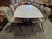 Castle-line keramiek interieurtafel marble white 240 x 100cm met spiderpoot - afbeelding 3 van  5