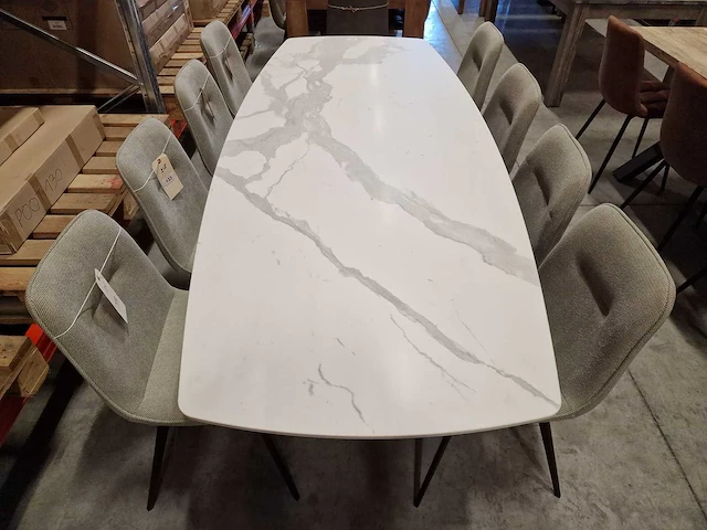 Castle-line keramiek interieurtafel marble white 240 x 100cm met spiderpoot - afbeelding 4 van  5
