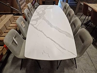 Castle-line keramiek interieurtafel marble white 240 x 100cm met spiderpoot - afbeelding 4 van  5