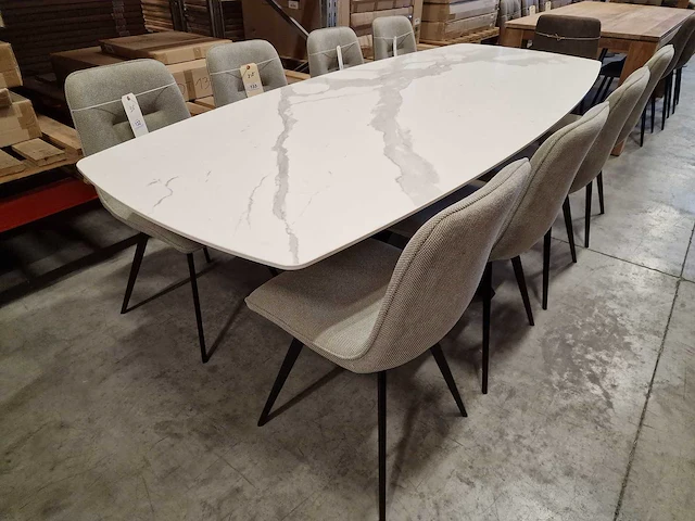 Castle-line keramiek interieurtafel marble white 240 x 100cm met spiderpoot - afbeelding 1 van  5