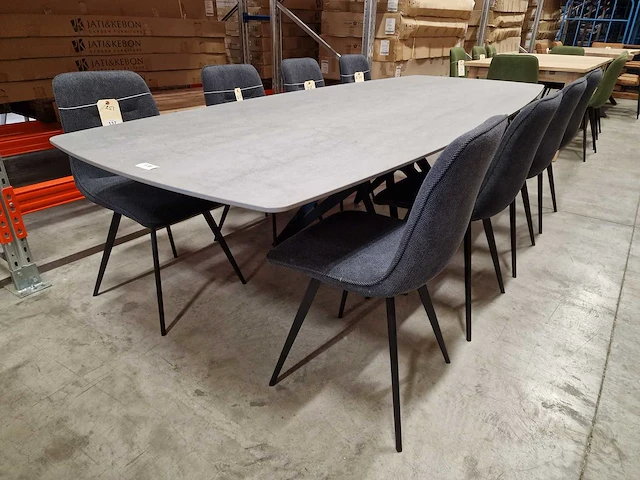 Castle-line keramiek interieurtafel sienna grijs 280 x 110cm met split poot - afbeelding 1 van  4