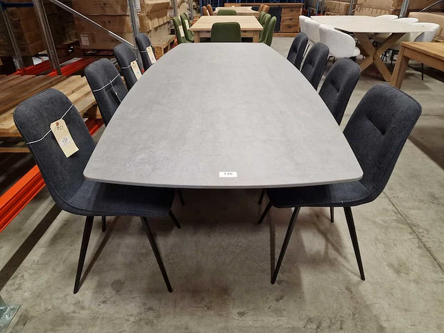 Castle-line keramiek interieurtafel sienna grijs 280 x 110cm met split poot - afbeelding 2 van  4