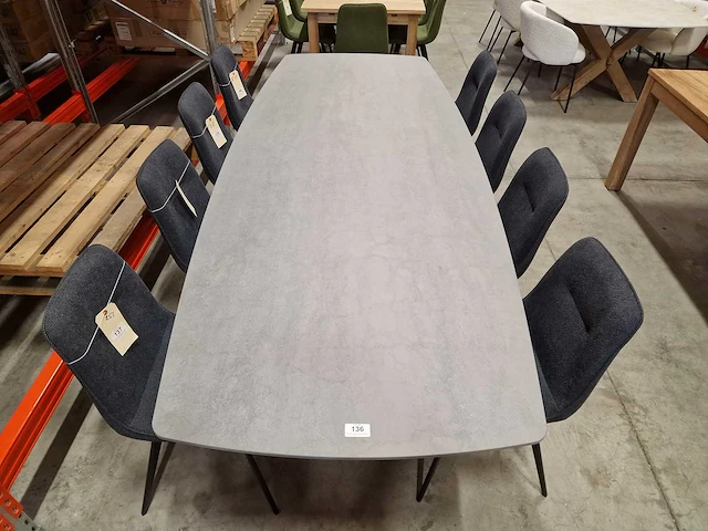 Castle-line keramiek interieurtafel sienna grijs 280 x 110cm met split poot - afbeelding 3 van  4