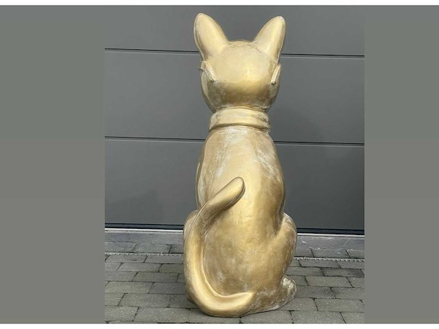 Cat / kat met bril h120cm old goldwhite - afbeelding 3 van  3