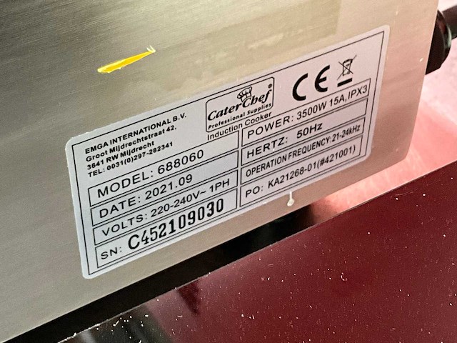 Caterchef 688060 vrijstaande inductie-kookplaat - afbeelding 3 van  4
