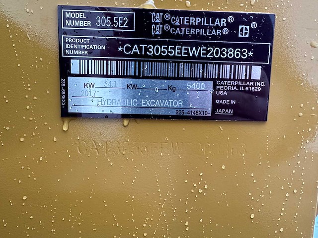 Caterpillar - 2017 - 305.5e2 - midigraafmachine - afbeelding 36 van  41