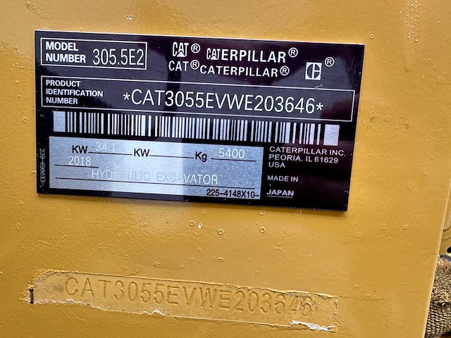Caterpillar - 2018 - 305.5e2 - midigraafmachine - afbeelding 38 van  43