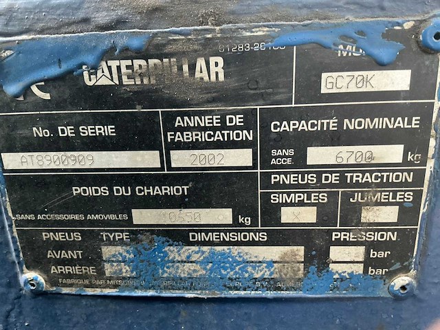Caterpillar - gc70k - heftruck gas - 2002 - afbeelding 8 van  10