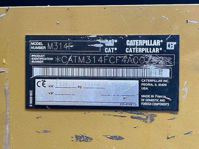 Caterpillar - m314f - graafmachine - 2016 - afbeelding 8 van  34