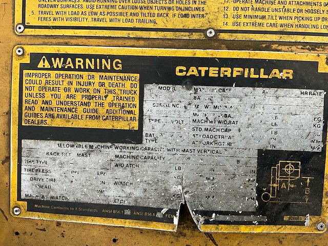Caterpillar vorkheftruck 1500kg - afbeelding 9 van  18